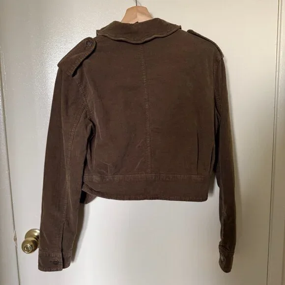 Free People Everlyn Moss Green Button Front Crop Jacket XS - Picture 7 of 7